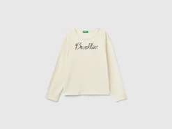 T-shirt in warm organic cotton with sequins