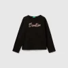 T-shirt in warm organic cotton with sequins