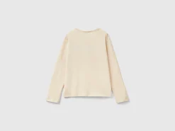 T-shirt in warm organic cotton with sequins