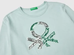 T-shirt in warm organic cotton with sequins