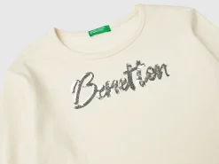 T-shirt in warm organic cotton with sequins
