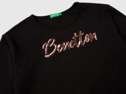 T-shirt in warm organic cotton with sequins