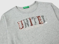 T-shirt in warm organic cotton with sequins