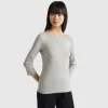 T-shirt with boat neck in 100% cotton