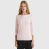 T-shirt with boat neck in 100% cotton