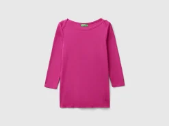 T-shirt with boat neck in 100% cotton