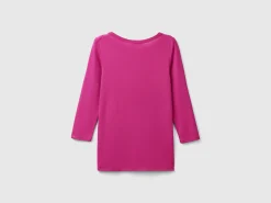 T-shirt with boat neck in 100% cotton