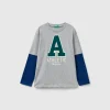 T-shirt with double sleeve in organic cotton