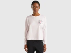 T-shirt with embroidery in long fiber cotton