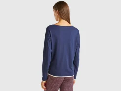 T-shirt with embroidery in viscose blend