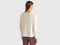 T-shirt with embroidery in viscose blend