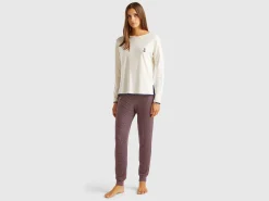 T-shirt with embroidery in viscose blend