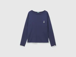 T-shirt with embroidery in viscose blend