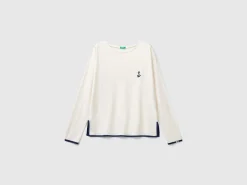 T-shirt with embroidery in viscose blend