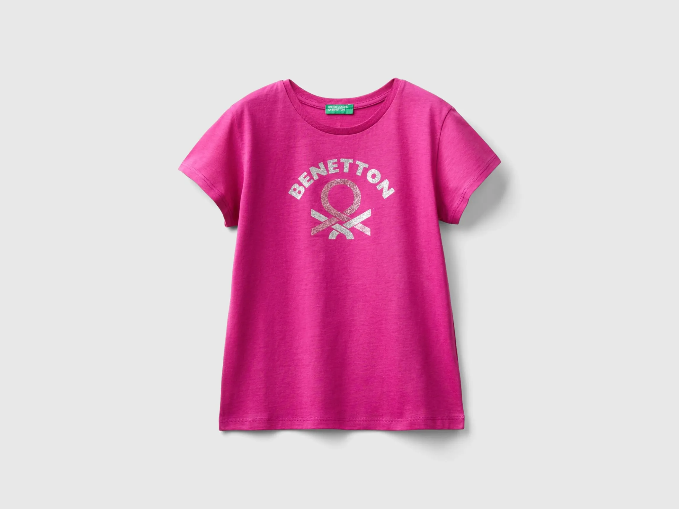 T-shirt with glittery logo in organic cotton