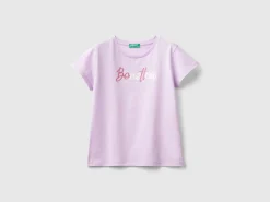 T-shirt with glittery logo in organic cotton