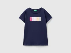 T-shirt with glittery logo in organic cotton