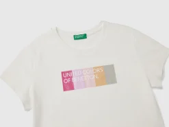 T-shirt with glittery logo in organic cotton