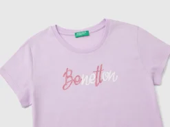 T-shirt with glittery logo in organic cotton