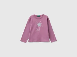 T-shirt with glittery print