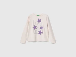 T-shirt with glittery print