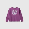 T-shirt with glittery print