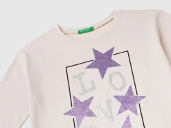 T-shirt with glittery print