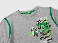 T-shirt with graffiti print in organic cotton