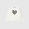 T-shirt with lurex embroidery