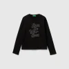 T-shirt with lurex embroidery