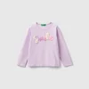 T-shirt with petal effect applique