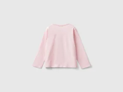 T-shirt with petal effect applique