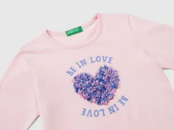 T-shirt with petal effect applique