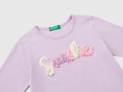 T-shirt with petal effect applique
