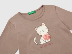 T-shirt with petal effect applique