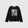 T-shirt with photo print and glitter