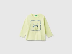 T-shirt with print and applique