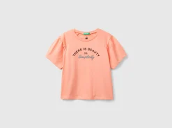T-shirt with print and applique