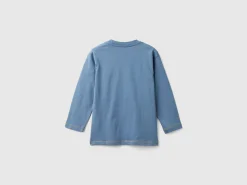 T-shirt with print and applique
