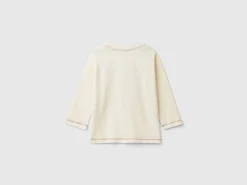 T-shirt with print and applique