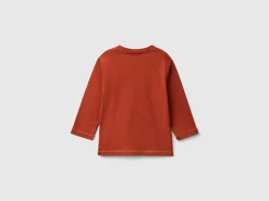 T-shirt with print and applique