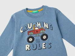 T-shirt with print and applique