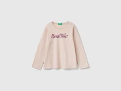 T-shirt with print and sequins