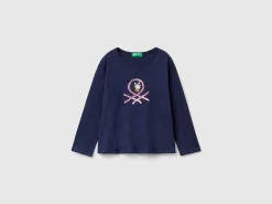 T-shirt with print and sequins