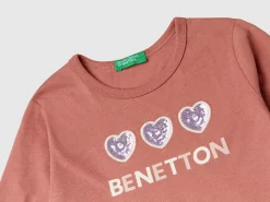 T-shirt with print and sequins