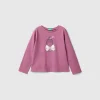 T-shirt with print and tulle applique