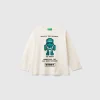 T-shirt with print in warm organic cotton