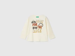 T-shirt with print in warm organic cotton
