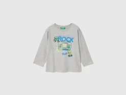 T-shirt with print in warm organic cotton