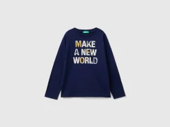 T-shirt with print in warm organic cotton
